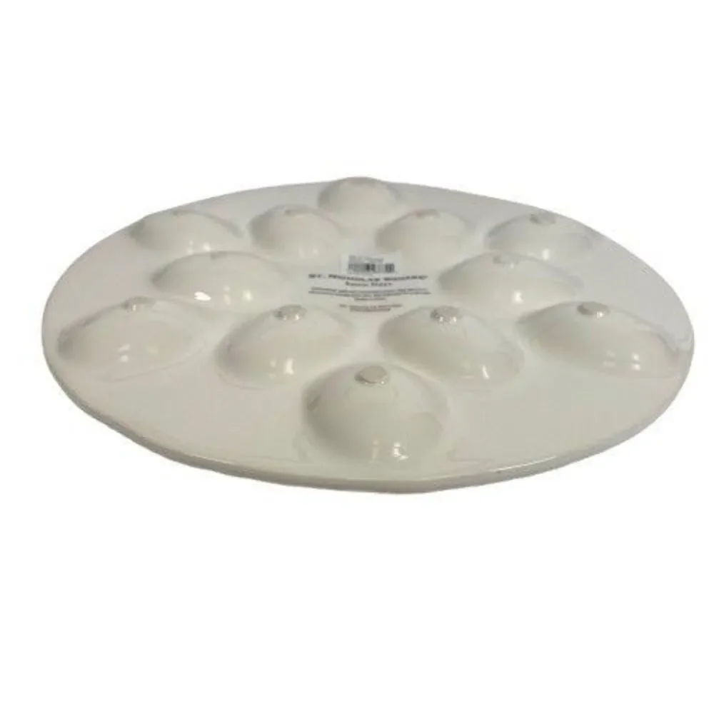 St. Nicholas Square Snow Days Deviled Egg Dish Plate Platter Snowman Christmas